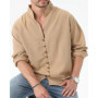 Fat and large jacquard hollow out short sleeved shirt for men, casual and loose fit, cool and stylish shirt, personalized men's