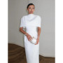 Elegant Solid Shawl Dress Women's Suit Short Sleeve Waist-Closed Slim Lady Set 2026 Spring Summer 2 Pieces Set Women Outfits