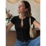Women's Solid Slim-fit Crew Neck T-shirt Casual Cardigan T-shirt Summer Office Lady Vacation Female Tops 2026 Fashion Summer New