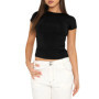 2025 New Summer Y2k Tops Womens Causal Basic T-Shirts Scoop Neck Short Sleeve Crop Tops Cute Slim Fit Tees Pullovers Clothing