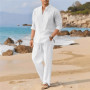 Men's Fashionable Stand Collar Long Sleeve Long Pants Shirt Set Spring Summer New Arrival Casual Sportswear