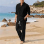 Men's Fashionable Stand Collar Long Sleeve Long Pants Shirt Set Spring Summer New Arrival Casual Sportswear