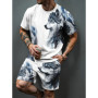 Summer New Arrival Wolf Print 3D Pattern Casual Men's Set Short-Sleeve Shirt and Shorts Two-Piece Set Everyday Casual Men's Wear