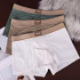 1/3PCS Summer Cooling Breathable Boxers Hombre Fashion Solid Wave Striped Ice Silk Men's Panties High Elastic Lingeries for Man