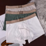 1/3PCS Summer Cooling Breathable Boxers Hombre Fashion Solid Wave Striped Ice Silk Men's Panties High Elastic Lingeries for Man