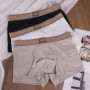 1/3PCS Summer Cooling Breathable Boxers Hombre Fashion Solid Wave Striped Ice Silk Men's Panties High Elastic Lingeries for Man