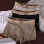 1/3PCS Summer Cooling Breathable Boxers Hombre Fashion Solid Wave Striped Ice Silk Men's Panties High Elastic Lingeries for Man
