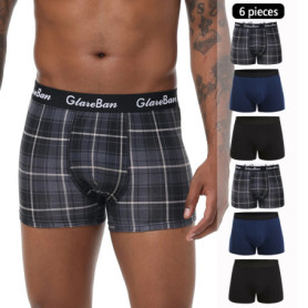 6pcs pack plaid Style Boxer Shorts Men Cotton Underwear Soft Breathable Male Underpants for Men Homme Boxershorts Slips Panties