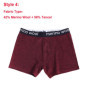 Mens Merino Wool Boxer Brief Underwear Men Merino Wool Boxer Breifs Soft Breathable Moisture Wicking Sports Fitness Boxershorts