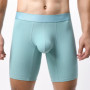 Men's Boxer Shorts Ice Silk Underwear Solid Sexy Panties For Man Breathable U Pouch Middle Long Leg Underpants Cueca Calzoncillo
