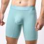Men's Boxer Shorts Ice Silk Underwear Solid Sexy Panties For Man Breathable U Pouch Middle Long Leg Underpants Cueca Calzoncillo
