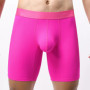 Men's Boxer Shorts Ice Silk Underwear Solid Sexy Panties For Man Breathable U Pouch Middle Long Leg Underpants Cueca Calzoncillo