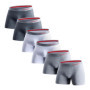 6 Pieces Solid Color Men's Panties BONITOS Letter Waistband Boxer Briefs Cotton Underwear Mens Boxers Classic Men Underpants
