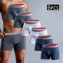 6 Pieces Solid Color Men's Panties BONITOS Letter Waistband Boxer Briefs Cotton Underwear Mens Boxers Classic Men Underpants