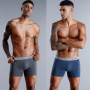 6 Pieces Solid Color Men's Panties BONITOS Letter Waistband Boxer Briefs Cotton Underwear Mens Boxers Classic Men Underpants