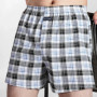 Men's Pure Cotton Boxer Shorts Underwear High Waist Big Underpants Casual Plaid Plus Size Aro Pants Pajama Bottoms at home M-3XL