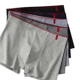 Men's Striped Boxer Briefs Thin Breathable Underwear Sexy Comfortable Boxers Shorts for Men Casual Lingerie Elastic Waistband