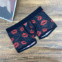 Men's Sexy Sheer Mesh Boxers Lips Print Low Waist Slim-fit Personalized Male Shorts Comfort Breathable Plus Size Trunks