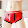 Comfortable Ice Silk Men's Underwear Breathable Mesh Youth Boxer Shorts Loose Seamless Boyshorts 3D-Crotch Male Boxer Briefs