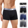 3 Pieces Cotton Men's Panties BONITOS Letter Waistband Boxer Briefs Solid Color Boxers Underwear For Man Classic Men Underpants