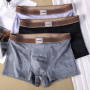  1/3PCS Fashion Print Knit Men's Panties Ice Silk Breathable Mesh Pouch Boxers Hombre Summer Cooling High Elastic Men Underwear