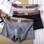  1/3PCS Fashion Print Knit Men's Panties Ice Silk Breathable Mesh Pouch Boxers Hombre Summer Cooling High Elastic Men Underwear