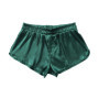 Summer Men Fashion Homewear Robes Shorts Pure Color Silk Satin Pajama Sleepwear Loungewear Underwear