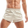 Summer Men Fashion Homewear Robes Shorts Pure Color Silk Satin Pajama Sleepwear Loungewear Underwear