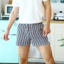 Men's Cotton Arrow Boxers Casual Plaid Elastic Waist Underwear Summer Loose Breathable Beach Pants Boxer Shorts Youth Panties