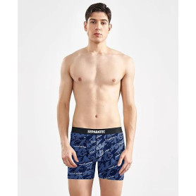 3 Pack/Pcs Separatec Men's Dual Pouch Underwear Breathable Soft Bamboo Rayon Printing Boxer Briefs Mens Underwear