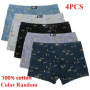 Men's Cotton Boxer Shorts Plus Size 100 Breathable Underwear with Print Loose Fit Big Size Comfortable Underpants for Men
