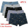 Men's Cotton Boxer Shorts Plus Size 100 Breathable Underwear with Print Loose Fit Big Size Comfortable Underpants for Men
