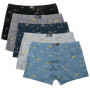 Men's Cotton Boxer Shorts Plus Size 100 Breathable Underwear with Print Loose Fit Big Size Comfortable Underpants for Men