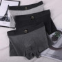 3PCS/Pack 100 Cotton Solid Knit Striped Underwear for Man Soft Comfortable Breathable Crotch Boxer High Elastic Men's Panties