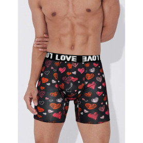 Men Shorts Underpants Black Fashion Lips and Hearts Printed Boxers Sports Casual Soft Smooth Valentine's Day gift underwear