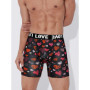 Men Shorts Underpants Black Fashion Lips and Hearts Printed Boxers Sports Casual Soft Smooth Valentine's Day gift underwear