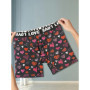Men Shorts Underpants Black Fashion Lips and Hearts Printed Boxers Sports Casual Soft Smooth Valentine's Day gift underwear