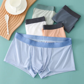Men's Pouch Separate Underpants Ultrathin Ice Silk Boxers Breathable Panties Summer Cool Boxer Male Plus Size Slip Homme