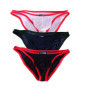 3PCS Lace Convex Briefs Men's Briefs Transparent Sexy Low Waist Mesh Quick-drying Solid Color Breathable Men Underwear