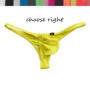 Men's Pure Color Low Waist Bikini Briefs Classic Silk Swimwear with Pouch Cool Male Half Back Underwear