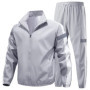CHRLCK Men's Running Sportswear Suits Breathable Reflective Clothes Sports Joggers Training Gym Fitness Tracksuit Sets Men