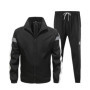 CHRLCK Men's Running Sportswear Suits Breathable Reflective Clothes Sports Joggers Training Gym Fitness Tracksuit Sets Men