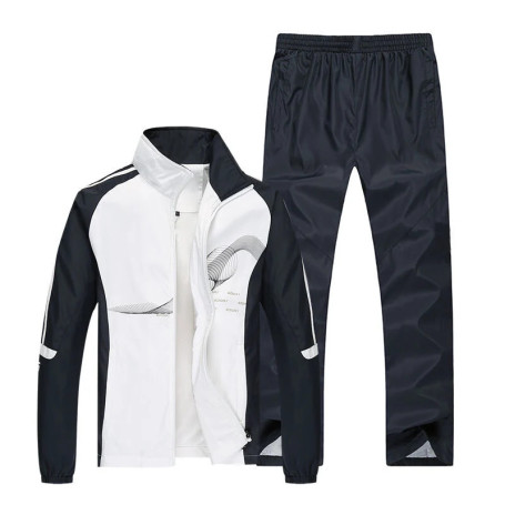 2025 Spring Men's Running Sets Fashion Casual Track Suit Running Sets Polyester Fabric Zipper Sportswear Sports Pants Tracksuit