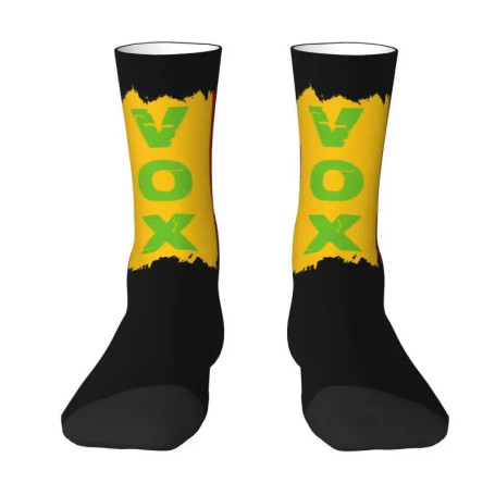 Custom Spain Vox Dress Socks for Men Women Warm Funny Novelty Spanish Flag Crew Socks