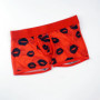 Mid Waist " Lips " Printed Men Transparent Mesh Boxers Underwear Plus Size Sexy U Pouch Trunk Shorts for Gift