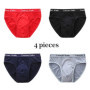 4Pcs Men's Briefs Mesh Silk Men's Underwear New 2020 Panties Men Bamboo Fiber Mens Bodysuit Male Comfortable Solid Underpants