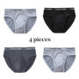 4Pcs Men's Briefs Mesh Silk Men's Underwear New 2020 Panties Men Bamboo Fiber Mens Bodysuit Male Comfortable Solid Underpants