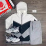 Autumn Men's Hooded Running Sets Patchwork Casual Tracksuits Zipper Jacket+Pants 2Pcs Sets Male Slim Gym Sportswear Jogging Suit