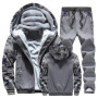 2024 Winter Men Tracksuit Hooded Sportswear Zipper Jacket Fleece Trousers Men's Warm Solid Color Casual Men's Sports Suit