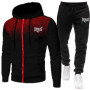 Mens Essential Tracksuit Zipper Hoodie Jogger Pants Daily Casual Sportswear Urban Fashion Outfit Fall Winter Training Sport Suit